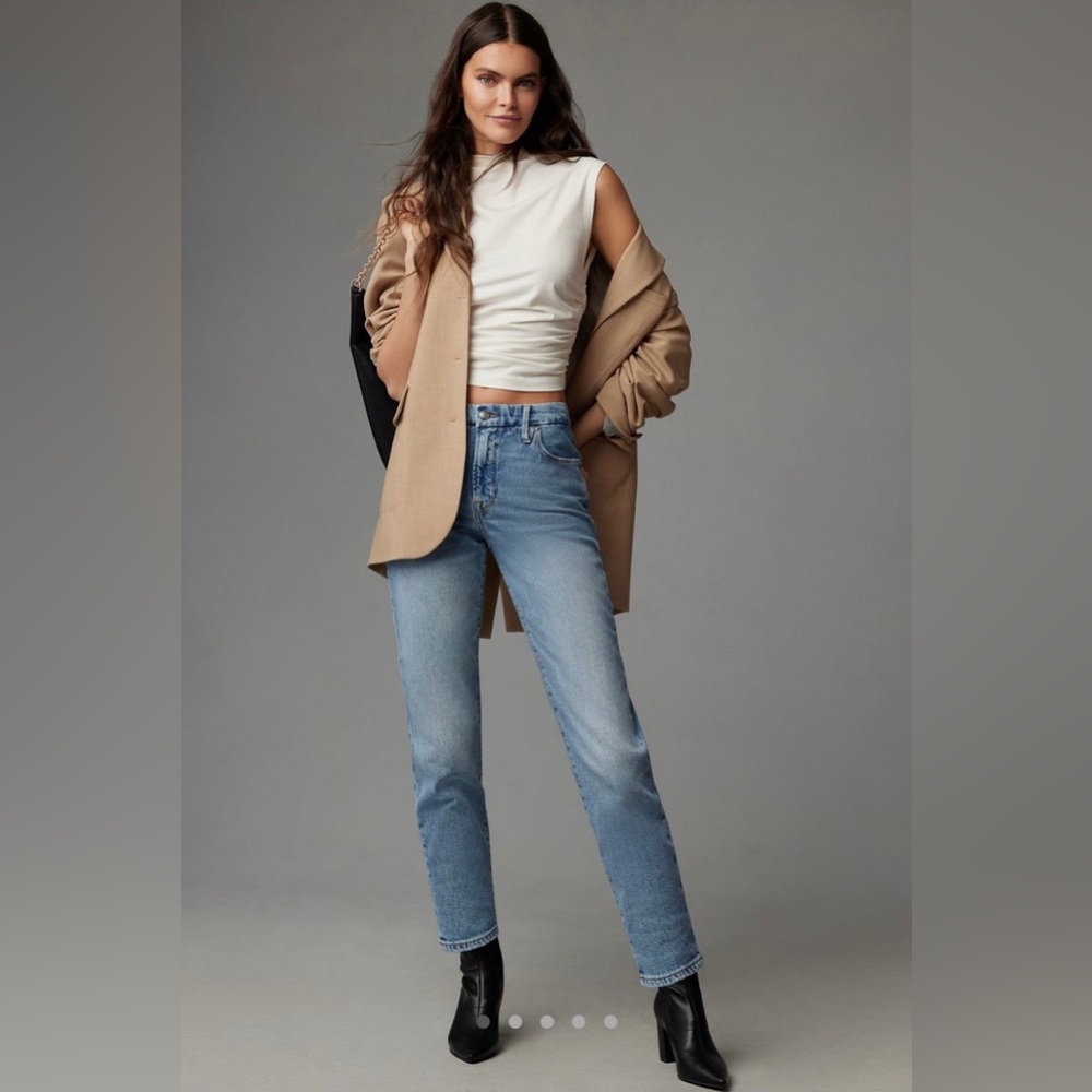 GOOD AMERICAN Petite Good Girlfriend Jeans